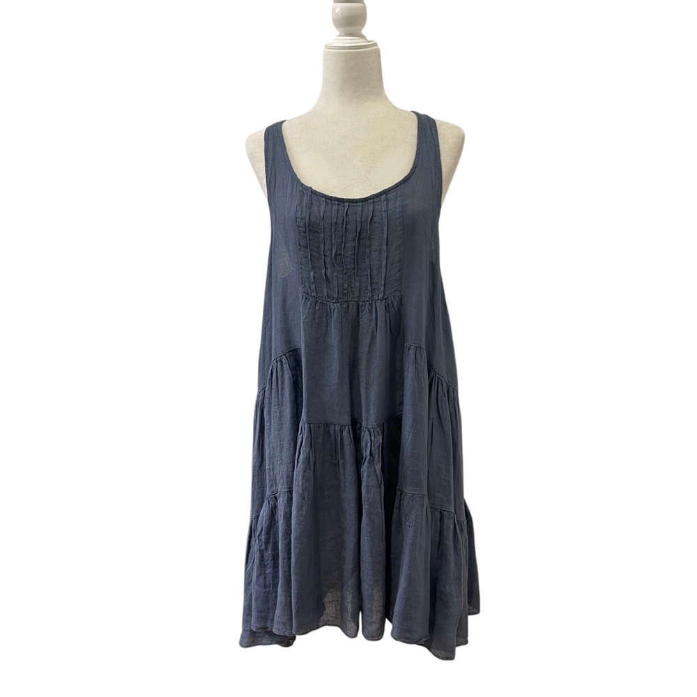 Tempo Paris 100% Linen Italy Tiered Dress Size Small - Picture 3 of 8